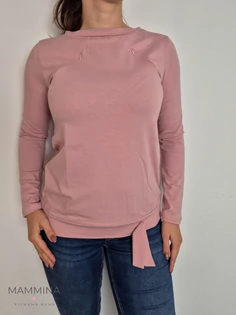 Szoptatós pamut felső - pasztell rózsaszín