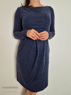 Kismama és szoptatós hosszú ujjú ruha sötétkék