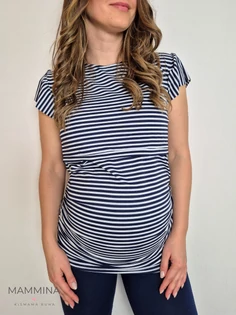 Kismama csíkos szoptatós blúz