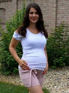 Kismama nyitott vállú szoptatós blúz fehér Kismama nyitott vállú szoptatós blúz fehér