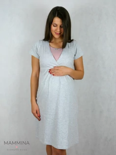 Szoptatós hálóing szürke-púderrózsaszín