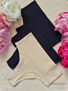 Magas derekú tanga csomag - fekete, bézs - 3 db