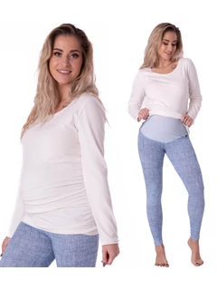 Kismama leggings - farmerhatású - világos